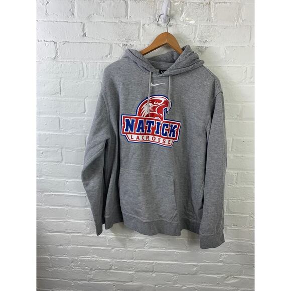 Nike Women's Pullover Graphic Hoodie Drawstring Long Sleeve Gray Size XL - Picture 1 of 5